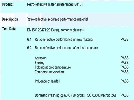 reflecting tapes for clothing reach EN20471 certificate standard